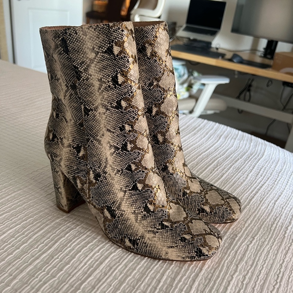 Chinese Laundry Snakeskin Heeled Boots